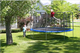 Elite Oval Series Blue Trampoline and Enclosure 17 x 15