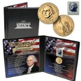 24K Gold Plated Presidential Coin and Stamp Set George Washington