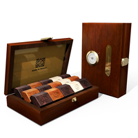 Deluxe Mahogany Chocolate Box + Hygrometer (15 pieces)