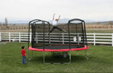 Elite Round Series Red Trampoline and Enclosure 15 Foot